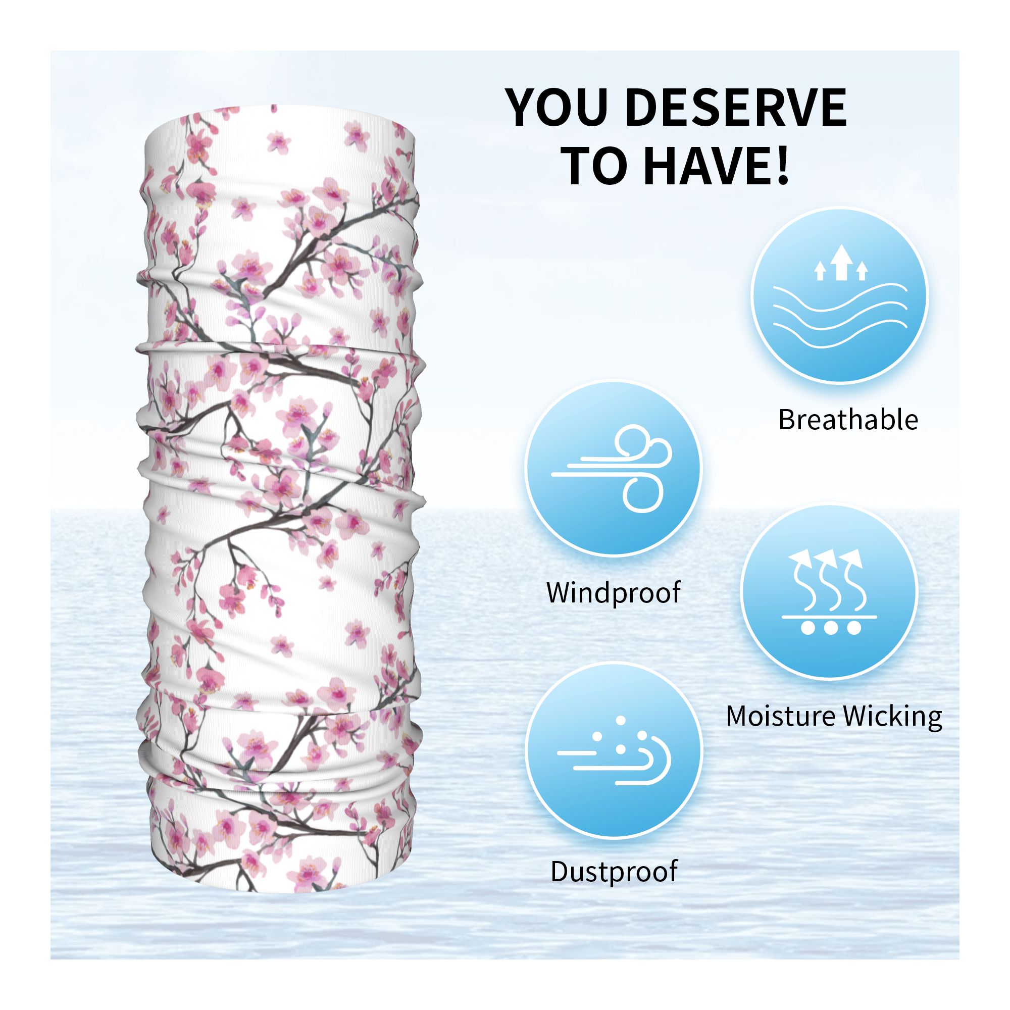 Japan Sakura Cherry Blossoms w - огляд і ціна Neck Warmer Tube