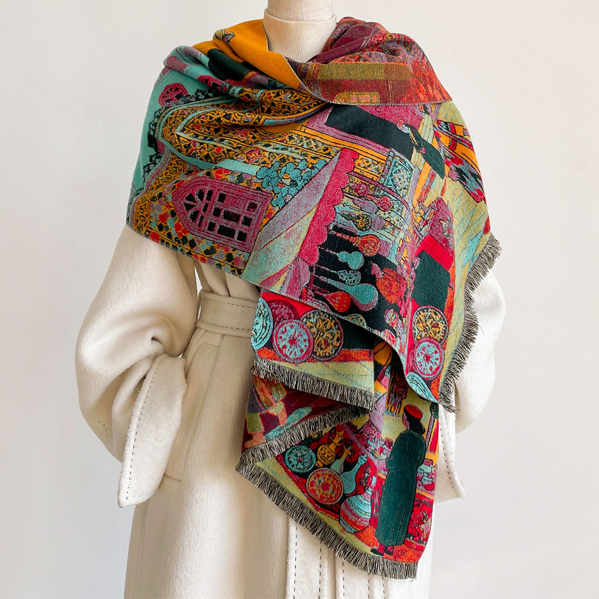 Women Imitation Cashmere Scarf - огляд і ціна Woven Scarf Blanket